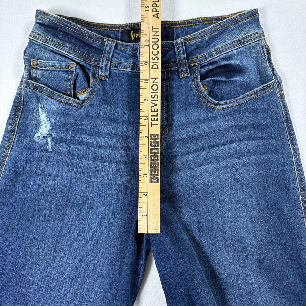 Indigo Rein Wide Leg Jeans Womens 3/25 Distressed Frayed Retro Y2K Grunge Denim - Picture 6 of 7